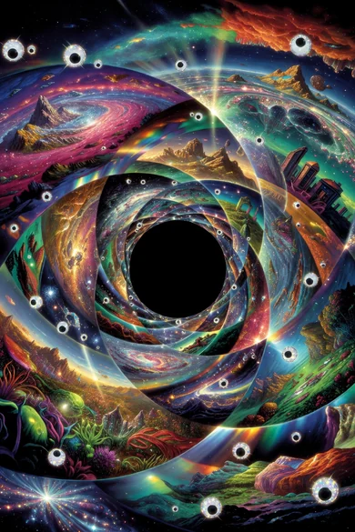 Ilustração gerada por IA inspirada no filme Tudo em Todo o Lado ao Mesmo Tempo