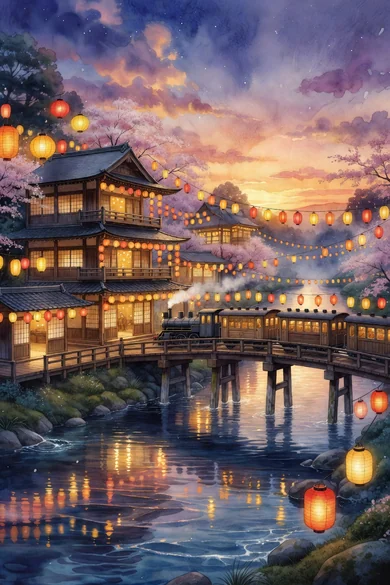 Ilustração gerada por IA inspirada no filme A Viagem de Chihiro